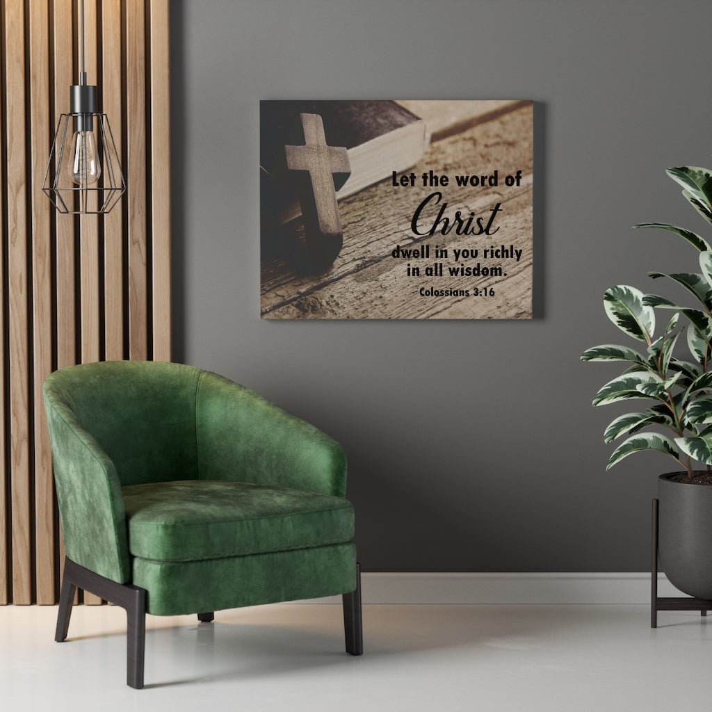 Scripture Walls Let The Word of Christ Colossians 3:16 Wall Art Christian Home Decor Unframed-Express Your Love Gifts
