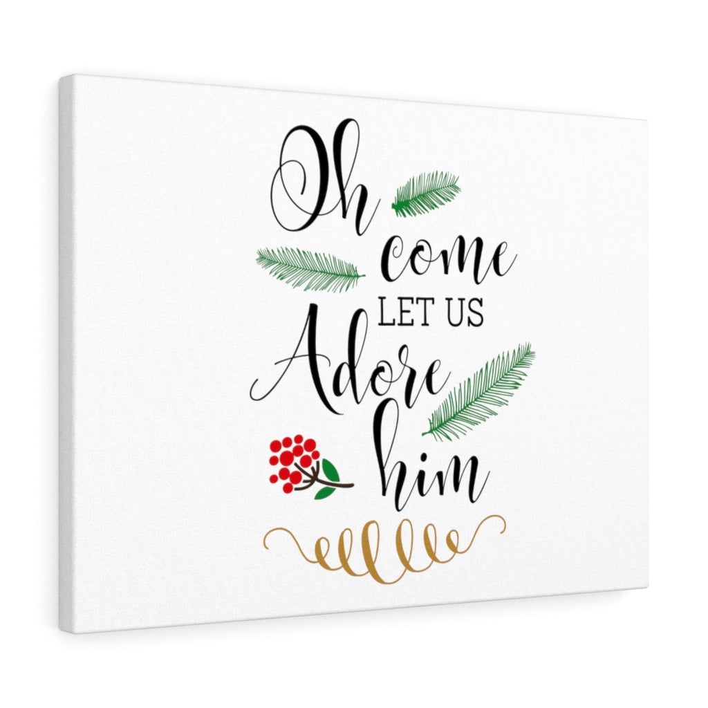 Scripture Walls Let Us Adore Him Bible Verse Canvas Christian Wall Art Ready to Hang Unframed-Express Your Love Gifts