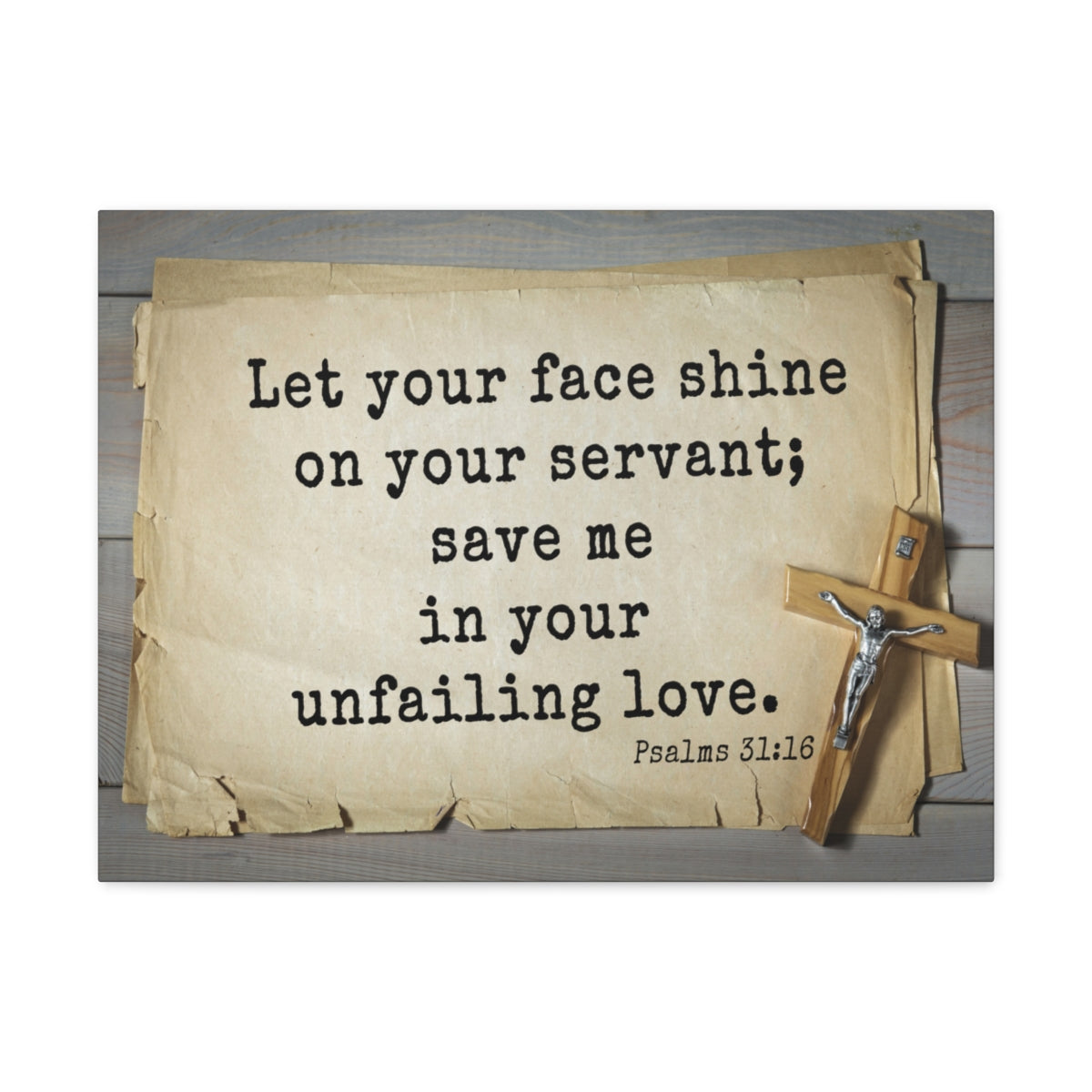 Scripture Walls Let Your Face Shine Psalm 31:16 Bible Verse Canvas Christian Wall Art Ready to Hang Unframed-Express Your Love Gifts