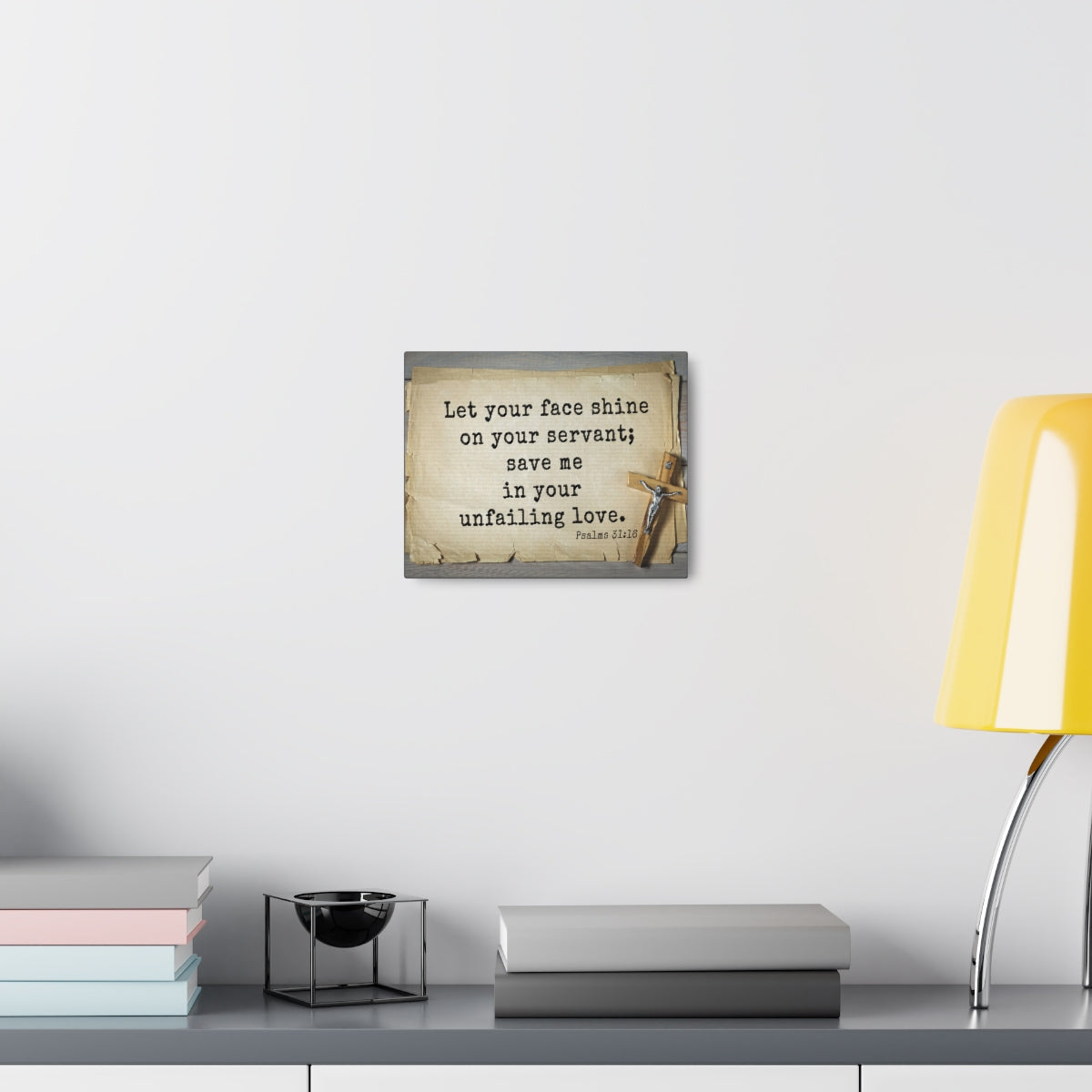 Scripture Walls Let Your Face Shine Psalm 31:16 Bible Verse Canvas Christian Wall Art Ready to Hang Unframed-Express Your Love Gifts