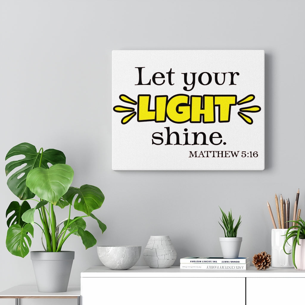 Scripture Walls Let Your Light Shine Matthew 5:16 Colored Bible Verse Canvas Christian Wall Art Ready to Hang Unframed-Express Your Love Gifts