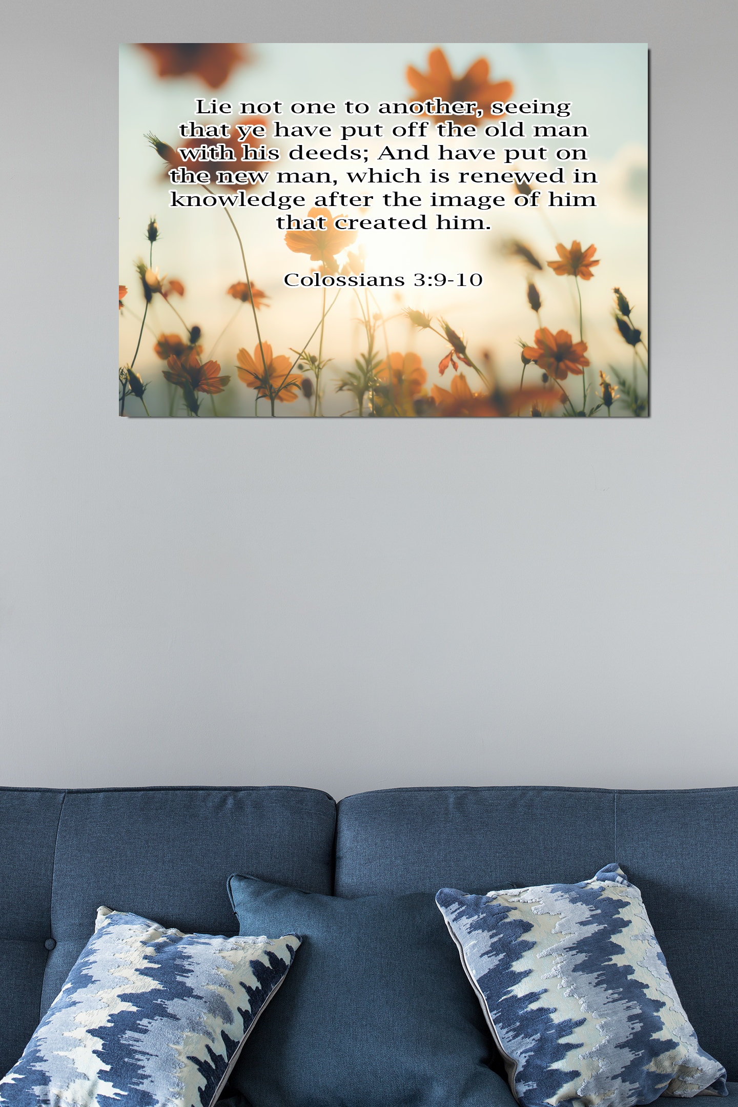 Scripture Walls Lie Not to One Another Colossians 3:9-10 Bible Verse Canvas Christian Wall Art Ready to Hang Unframed-Express Your Love Gifts