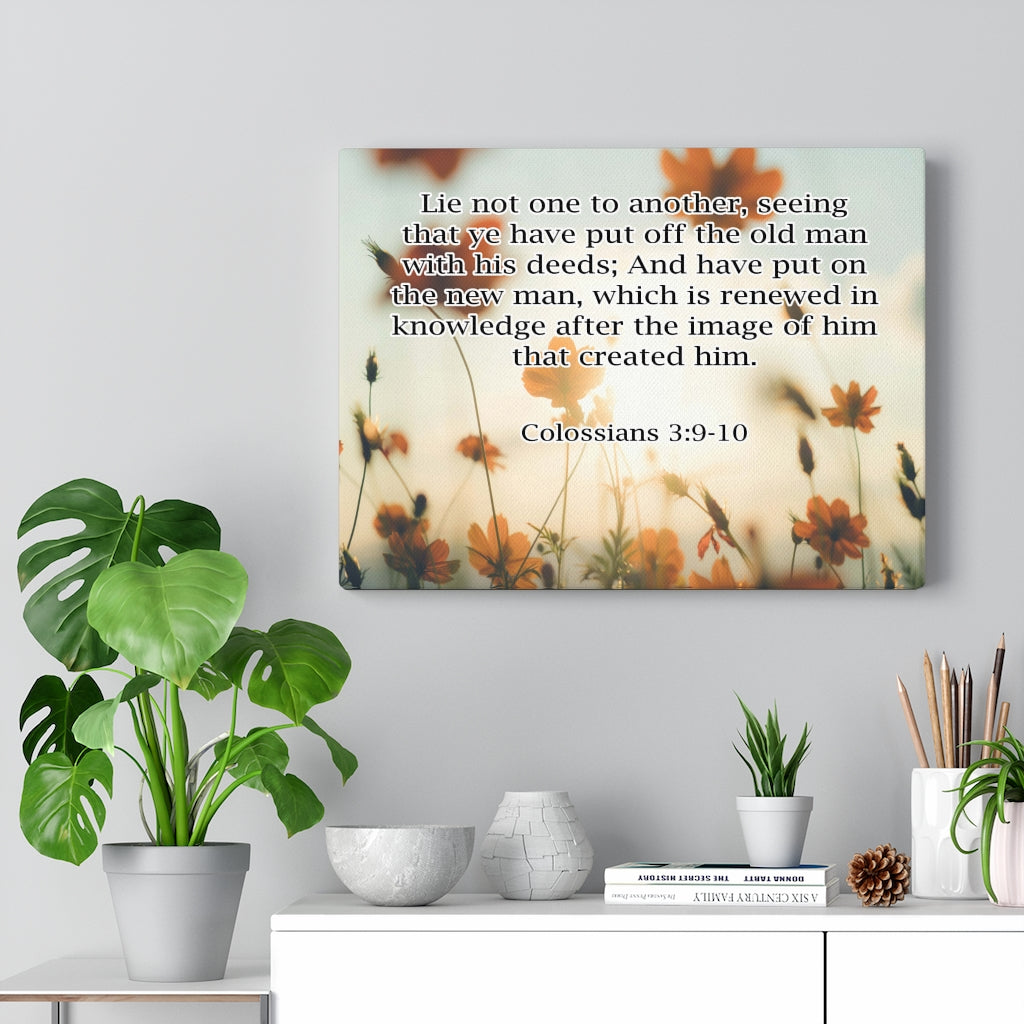 Scripture Walls Lie Not to One Another Colossians 3:9-10 Bible Verse Canvas Christian Wall Art Ready to Hang Unframed-Express Your Love Gifts