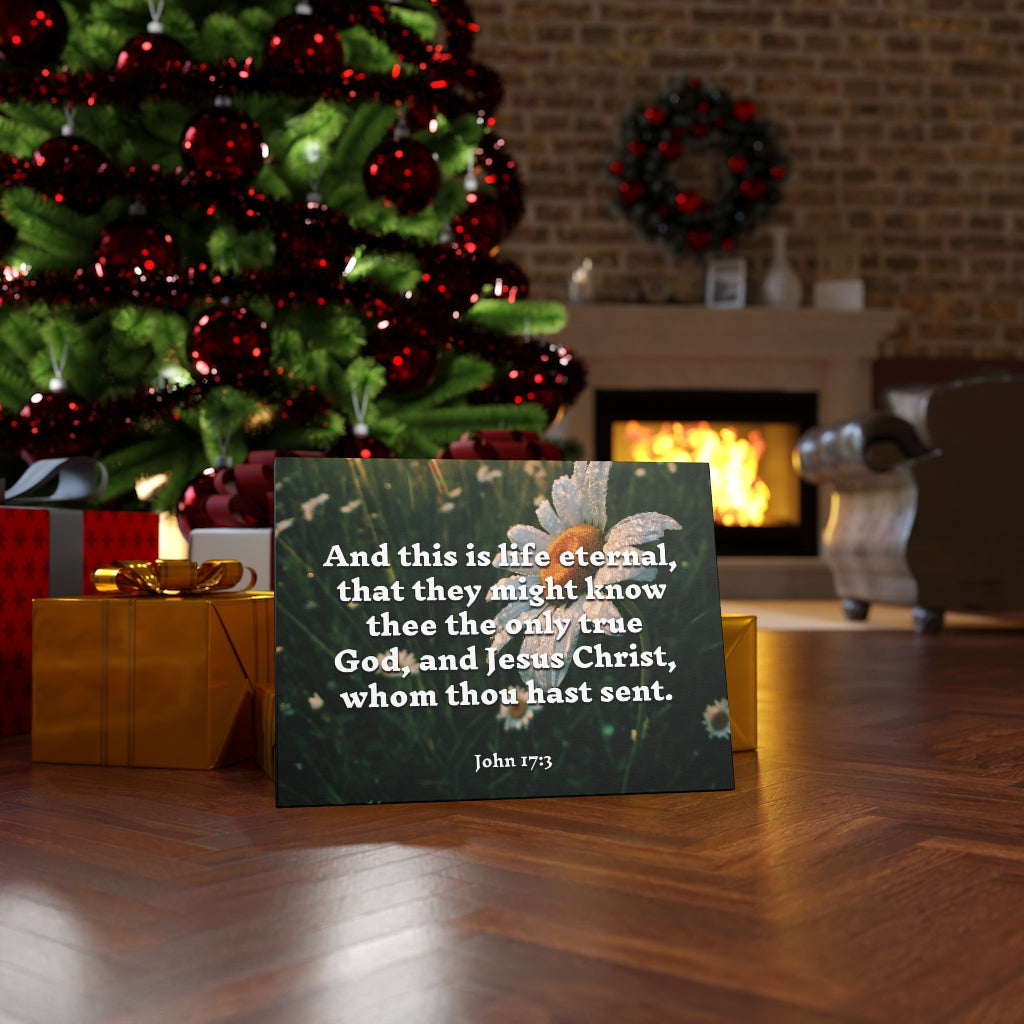Scripture Walls Life Eternal John 17:3 Bible Verse Canvas Christian Wall Art Ready to Hang Unframed-Express Your Love Gifts