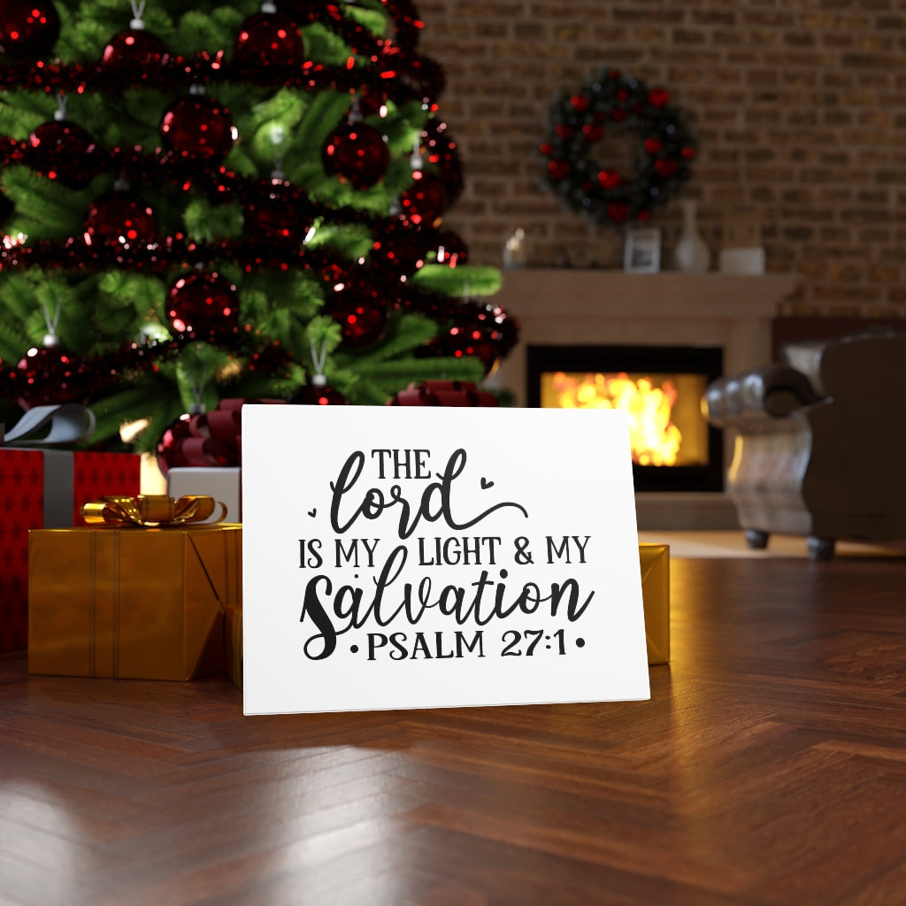 Scripture Walls Light & My Salvation Psalm 27:1 Bible Verse Canvas Christian Wall Art Ready to Hang Unframed-Express Your Love Gifts