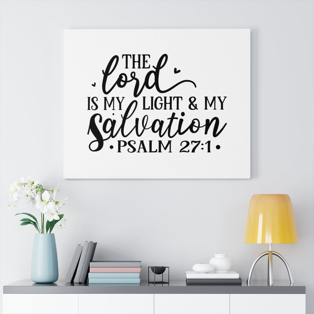 Scripture Walls Light & My Salvation Psalm 27:1 Bible Verse Canvas Christian Wall Art Ready to Hang Unframed-Express Your Love Gifts