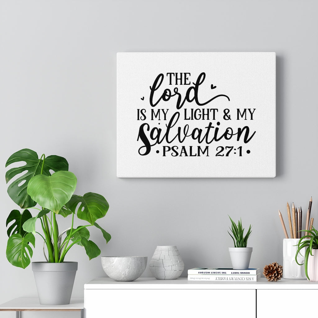Scripture Walls Light & My Salvation Psalm 27:1 Bible Verse Canvas Christian Wall Art Ready to Hang Unframed-Express Your Love Gifts
