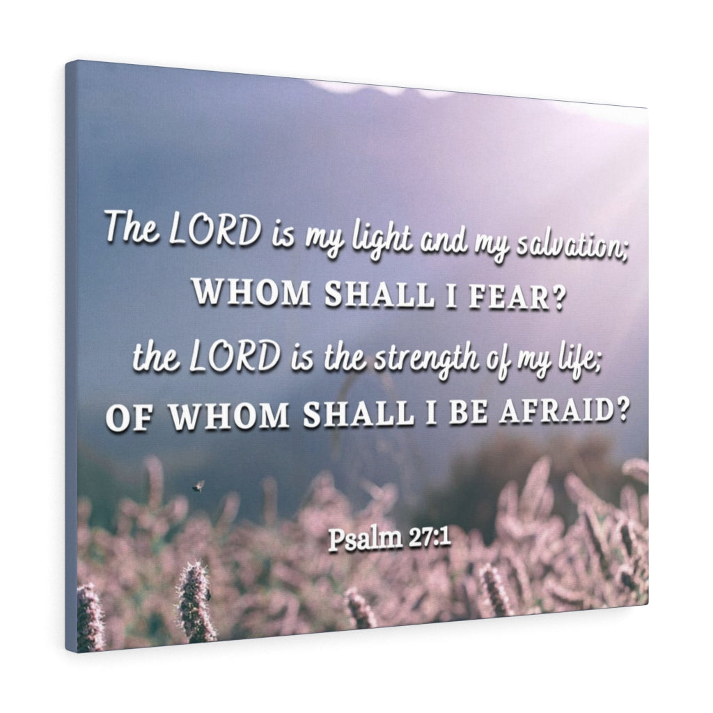 Scripture Walls Light And Salvation Psalm 27:1 Bible Verse Canvas Christian Wall Art Ready to Hang Unframed-Express Your Love Gifts