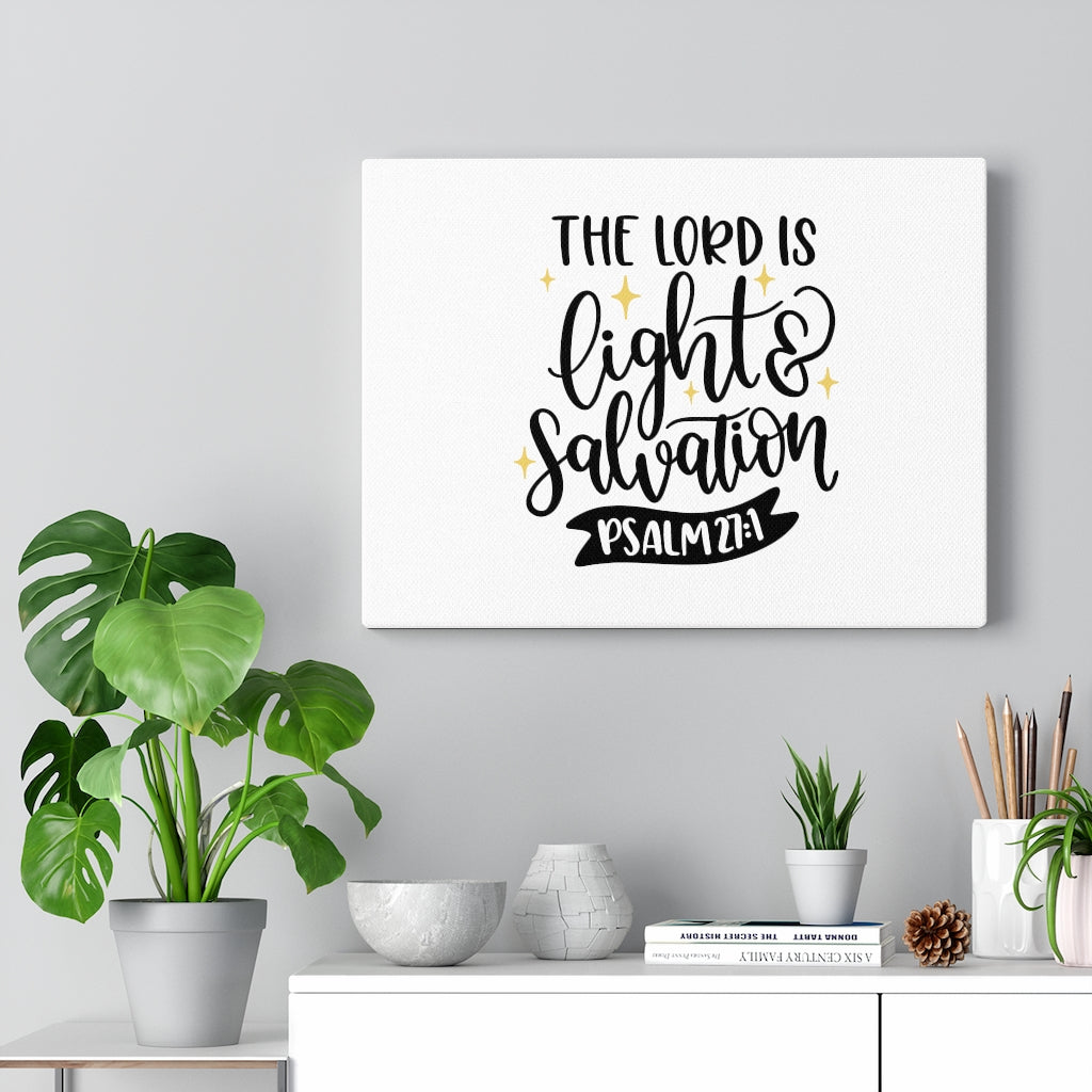 Scripture Walls Light & Salvation Psalm 27:1 Bible Verse Canvas Christian Wall Art Ready to Hang Unframed-Express Your Love Gifts