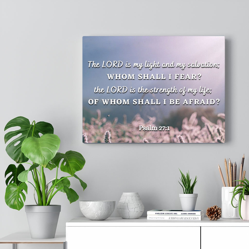 Scripture Walls Light And Salvation Psalm 27:1 Bible Verse Canvas Christian Wall Art Ready to Hang Unframed-Express Your Love Gifts