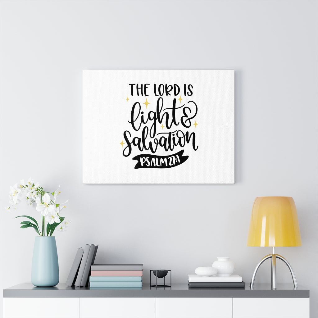 Scripture Walls Light & Salvation Psalm 27:1 Bible Verse Canvas Christian Wall Art Ready to Hang Unframed-Express Your Love Gifts