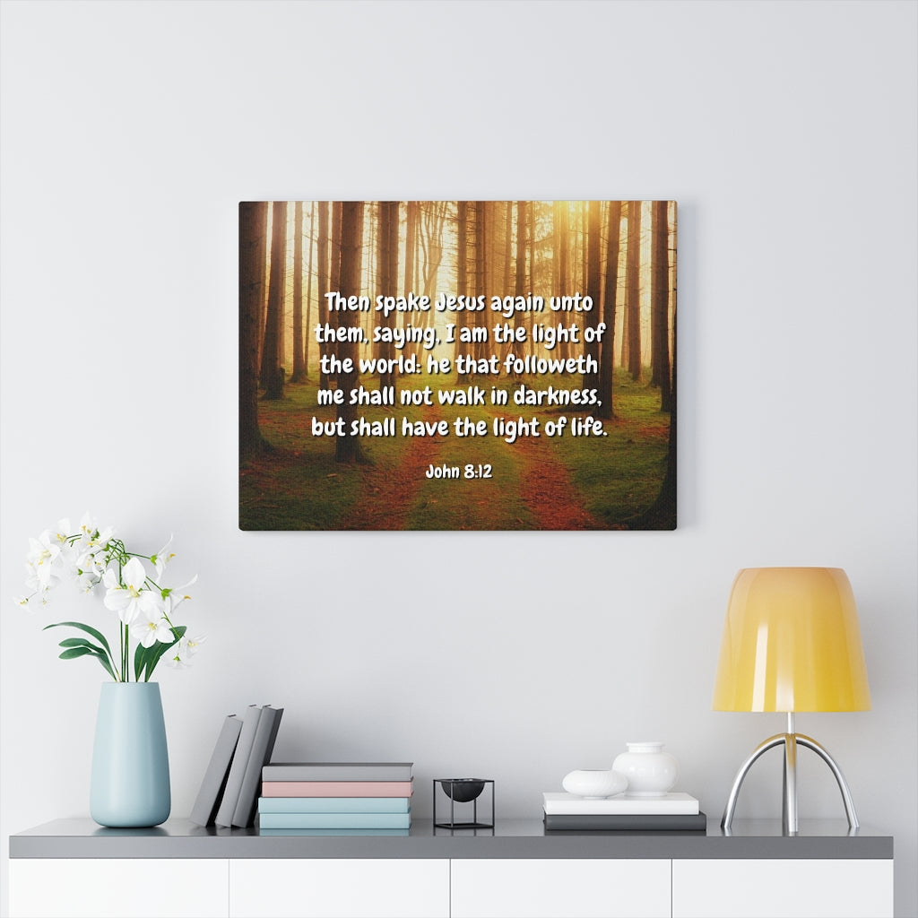 Scripture Walls Light Of Life John 8:12 Bible Verse Canvas Christian Wall Art Ready to Hang Unframed-Express Your Love Gifts