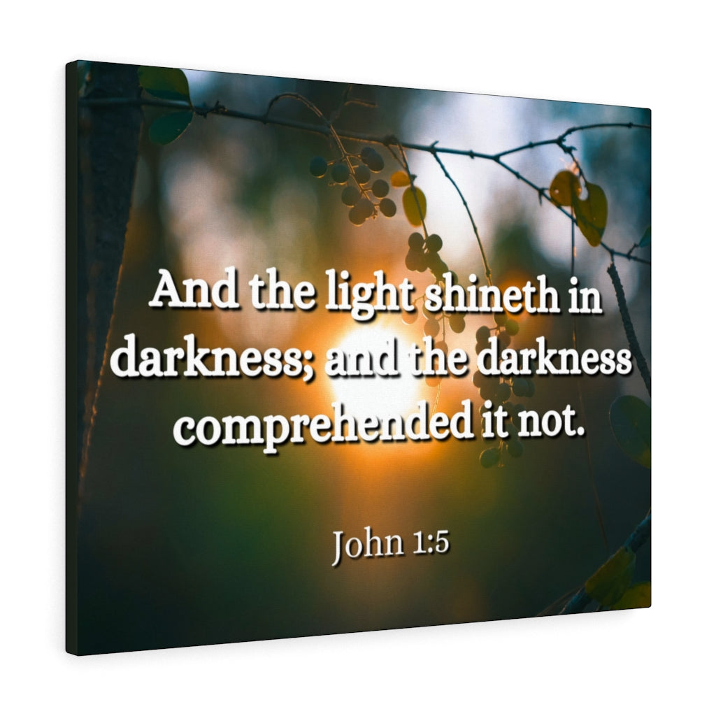 Scripture Walls Light Shineth John 1:5 Bible Verse Canvas Christian Wall Art Ready to Hang Unframed-Express Your Love Gifts