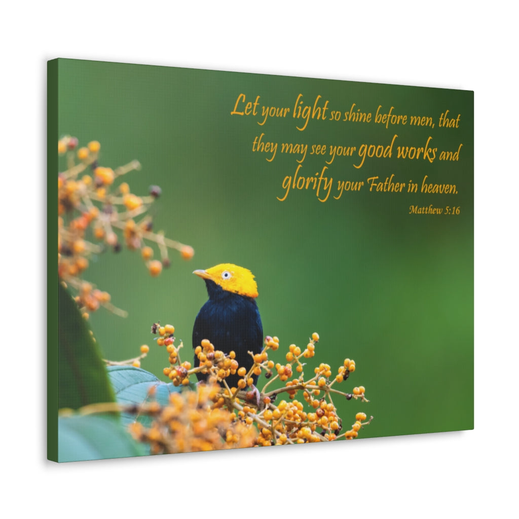 Scripture Walls Light So Shine Matthew 5:16 Bible Verse Canvas Christian Wall Art Ready to Hang Unframed-Express Your Love Gifts