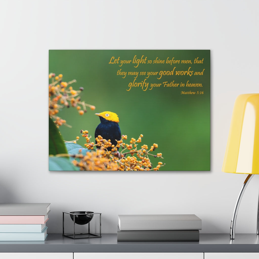 Scripture Walls Light So Shine Matthew 5:16 Bible Verse Canvas Christian Wall Art Ready to Hang Unframed-Express Your Love Gifts