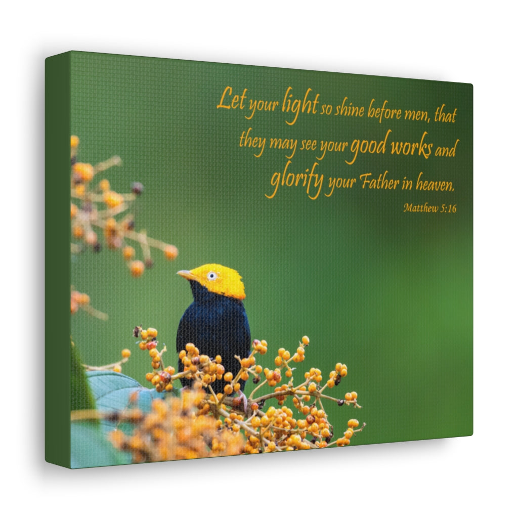 Scripture Walls Light So Shine Matthew 5:16 Bible Verse Canvas Christian Wall Art Ready to Hang Unframed-Express Your Love Gifts