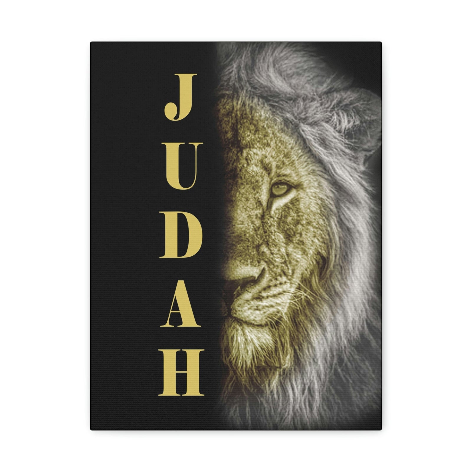 Scripture Walls Lion of Judah Half Face Revelation 5:5 Bible Verse Canvas Christian Wall Art Ready to Hang Unframed-Express Your Love Gifts