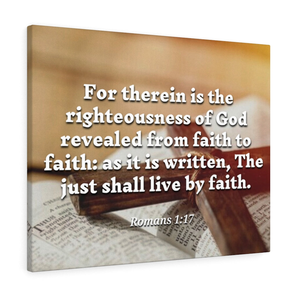 Scripture Walls Live By Faith Romans 1:17 Bible Verse Canvas Christian Wall Art Ready to Hang Unframed-Express Your Love Gifts