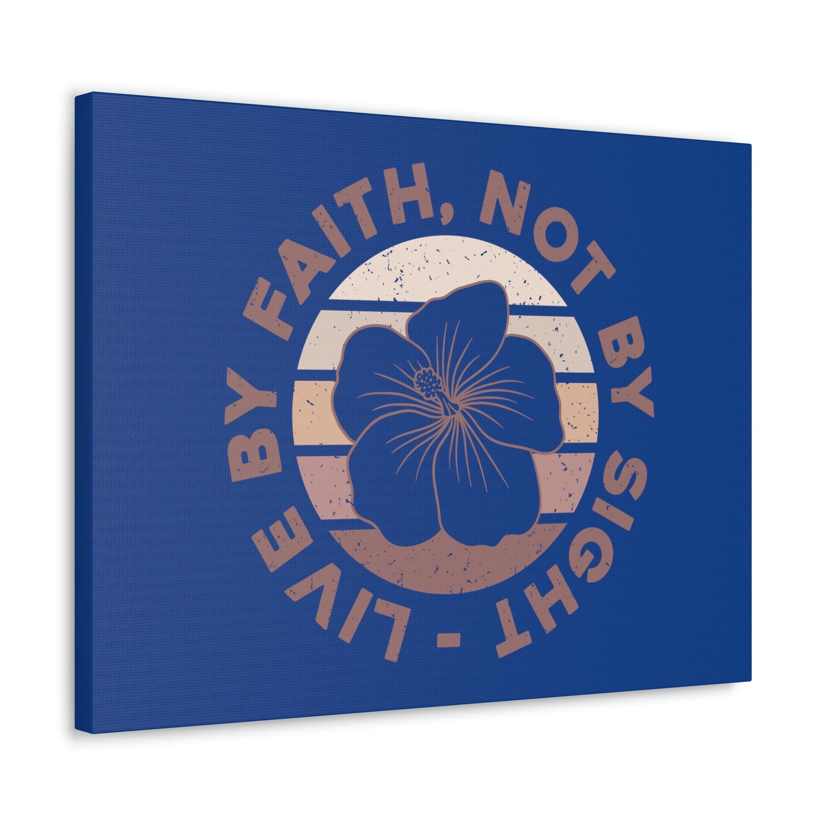 Scripture Walls Live By Faith Romans 1:17 Brown Flower Christian Wall Art Bible Verse Print Ready to Hang Unframed-Express Your Love Gifts