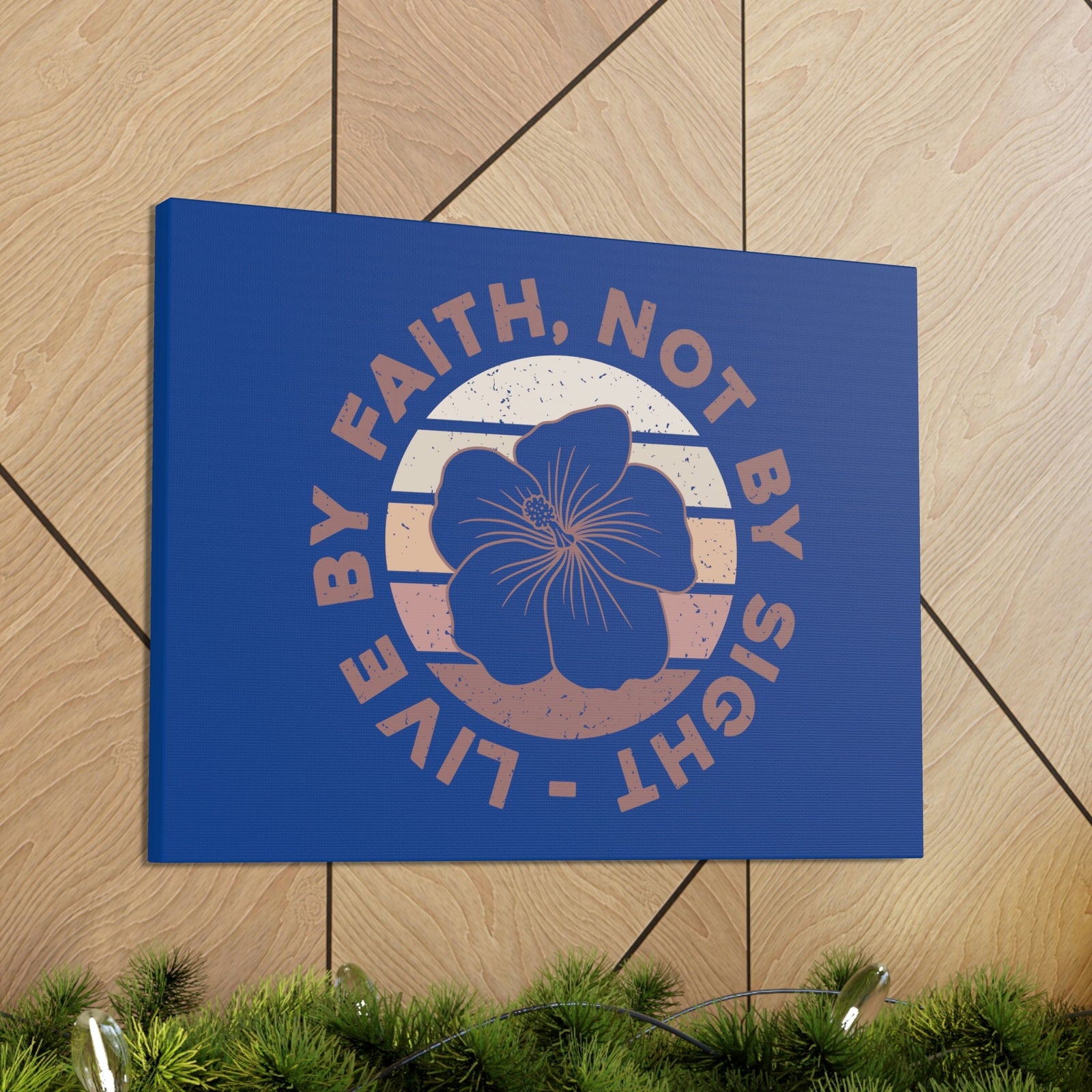 Scripture Walls Live By Faith Romans 1:17 Brown Flower Christian Wall Art Bible Verse Print Ready to Hang Unframed-Express Your Love Gifts