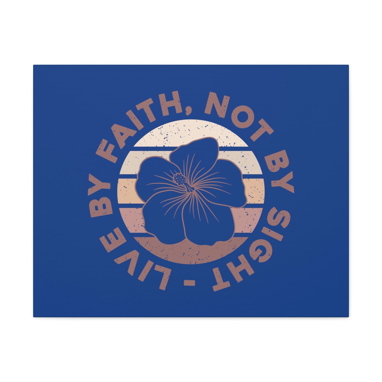 Scripture Walls Live By Faith Romans 1:17 Brown Flower Christian Wall Art Bible Verse Print Ready to Hang Unframed-Express Your Love Gifts