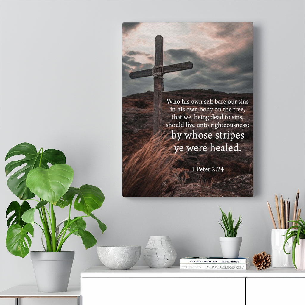 Scripture Walls Live Unto Righteousness 1 Peter 2:24Cross Wall Art Christian Home Decor Unframed-Express Your Love Gifts