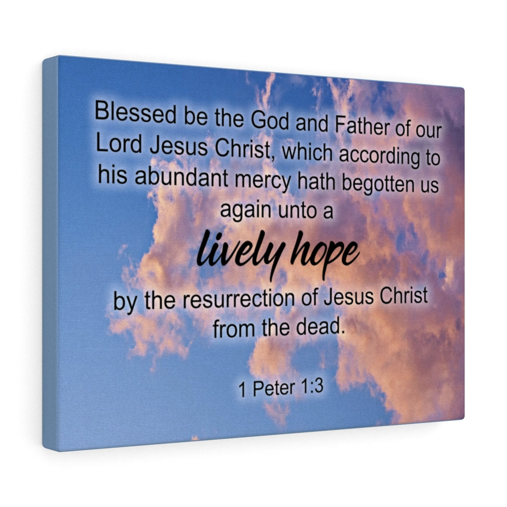 Scripture Walls Lively Hope 1 Peter 1:3 Bible Verse Canvas Christian Wall Art Ready to Hang Unframed-Express Your Love Gifts