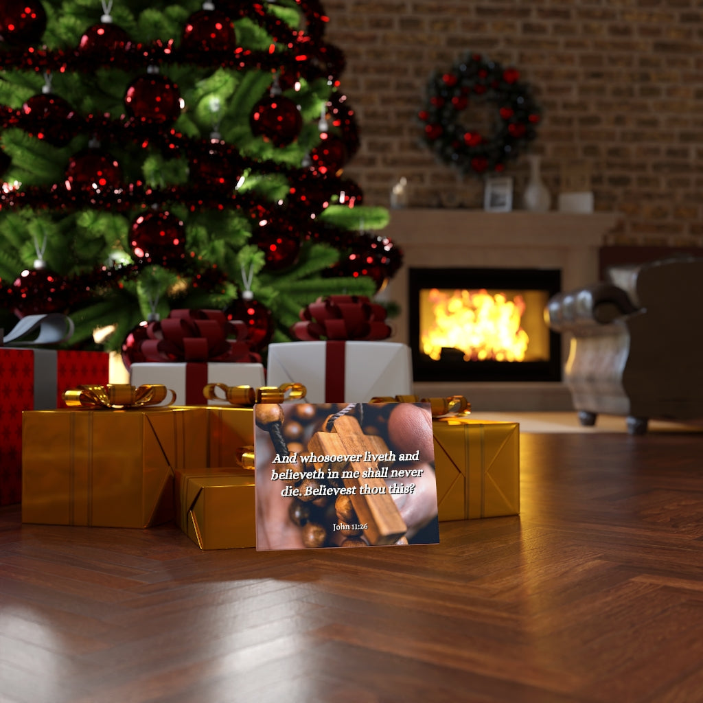 Scripture Walls Liveth And Believeth John 11:26 Bible Verse Canvas Christian Wall Art Ready to Hang Unframed-Express Your Love Gifts