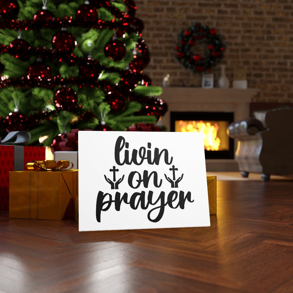 Scripture Walls Livin On A Prayer Bible Verse Canvas Christian Wall Art Ready to Hang Unframed-Express Your Love Gifts