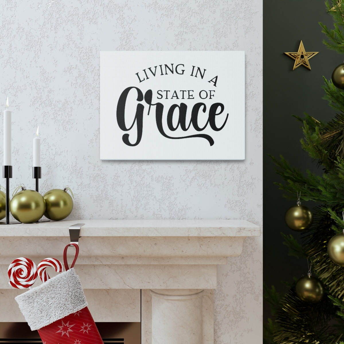 Scripture Walls Living In A State Of Grace 2 Corinthians 12:9 Christian Wall Art Print Ready to Hang Unframed-Express Your Love Gifts