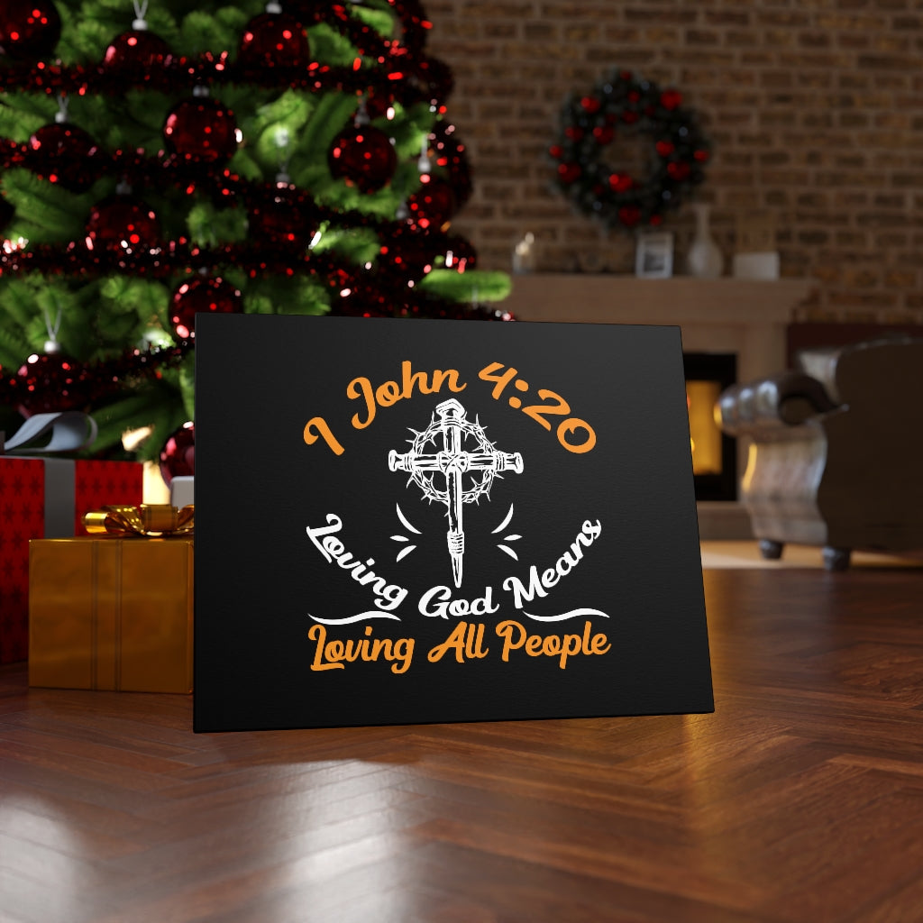Scripture Walls Long God 1 John 4:20 Bible Verse Canvas Christian Wall Art Ready to Hang Unframed-Express Your Love Gifts