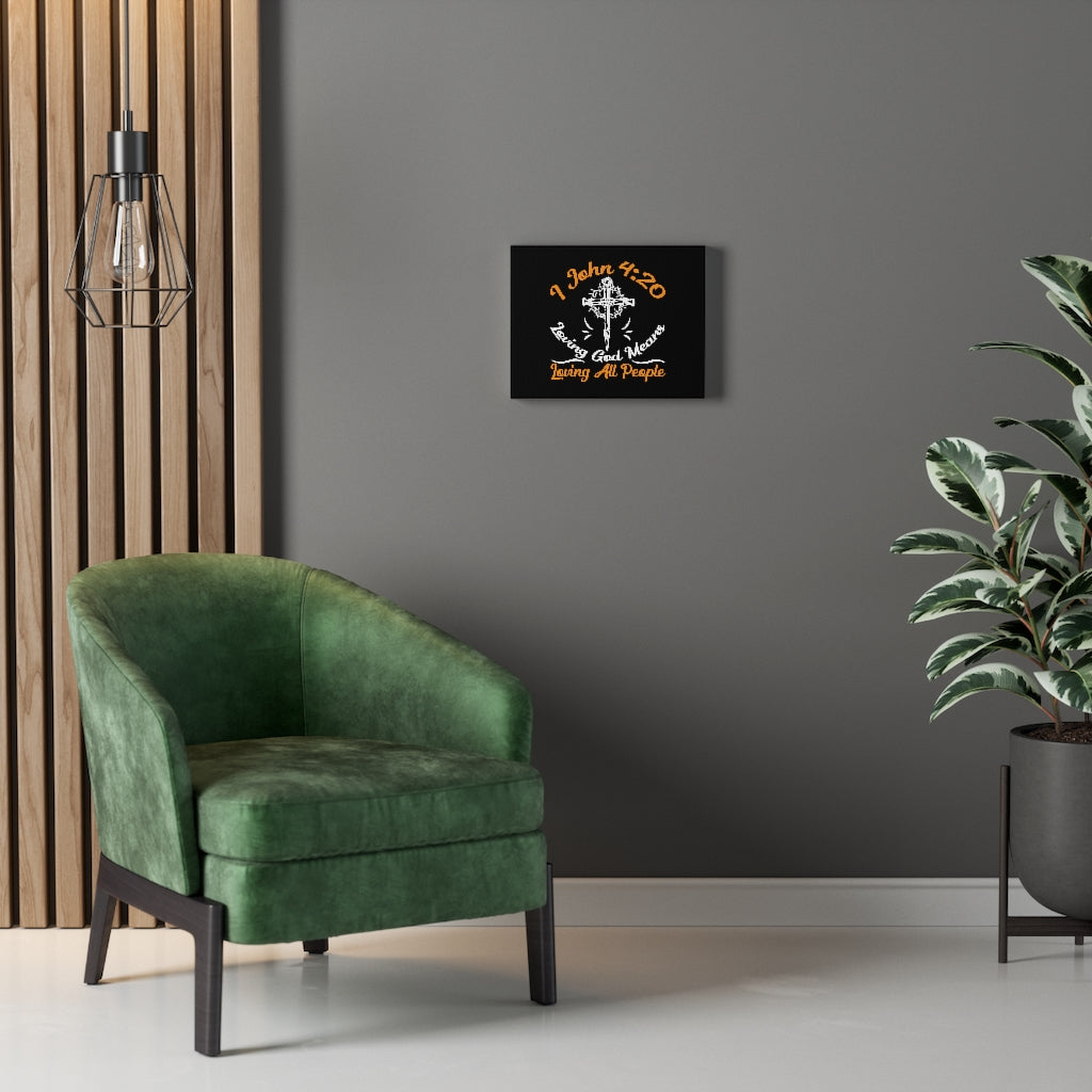 Scripture Walls Long God 1 John 4:20 Bible Verse Canvas Christian Wall Art Ready to Hang Unframed-Express Your Love Gifts