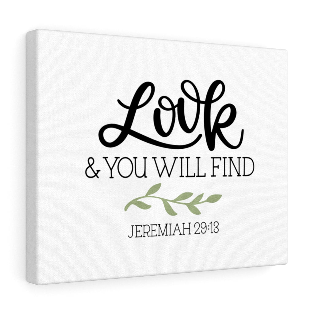Scripture Walls Look & You Will Find Jeremiah 29:13 Bible Verse Canvas Christian Wall Art Ready to Hang Unframed-Express Your Love Gifts