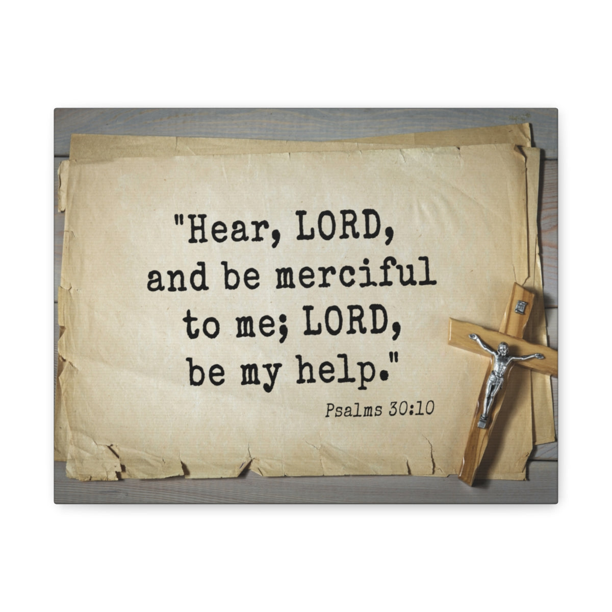 Scripture Walls Lord Be My Help Psalms 30:10 Bible Verse Canvas Christian Wall Art Ready to Hang Unframed-Express Your Love Gifts