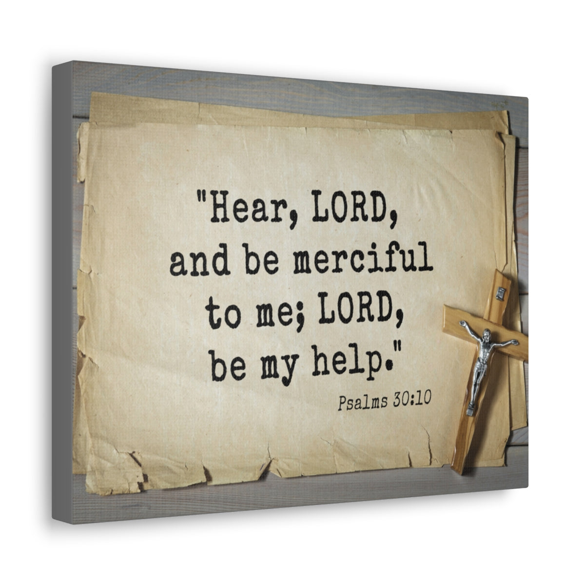 Scripture Walls Lord Be My Help Psalms 30:10 Bible Verse Canvas Christian Wall Art Ready to Hang Unframed-Express Your Love Gifts