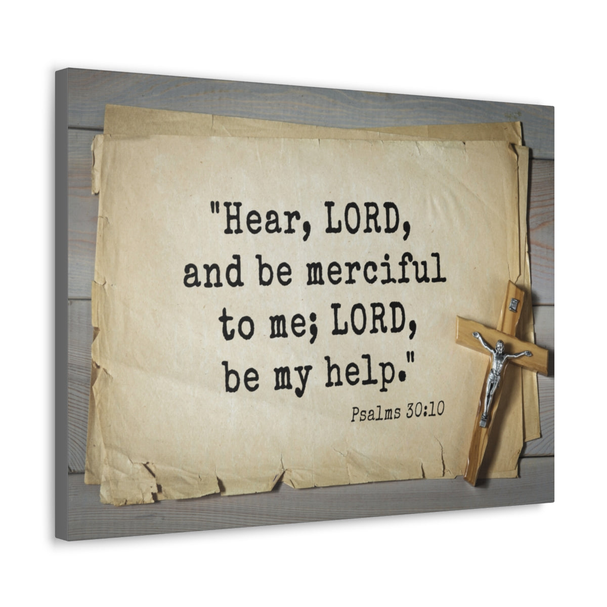 Scripture Walls Lord Be My Help Psalms 30:10 Bible Verse Canvas Christian Wall Art Ready to Hang Unframed-Express Your Love Gifts