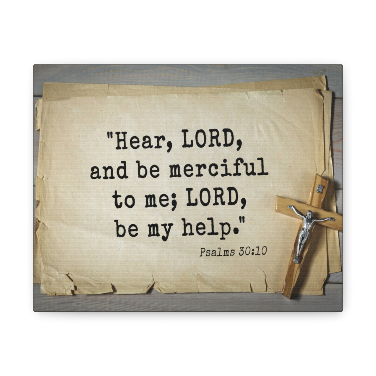 Scripture Walls Lord Be My Help Psalms 30:10 Bible Verse Canvas Christian Wall Art Ready to Hang Unframed-Express Your Love Gifts