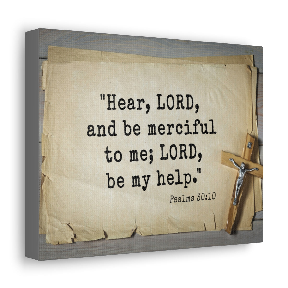 Scripture Walls Lord Be My Help Psalms 30:10 Bible Verse Canvas Christian Wall Art Ready to Hang Unframed-Express Your Love Gifts