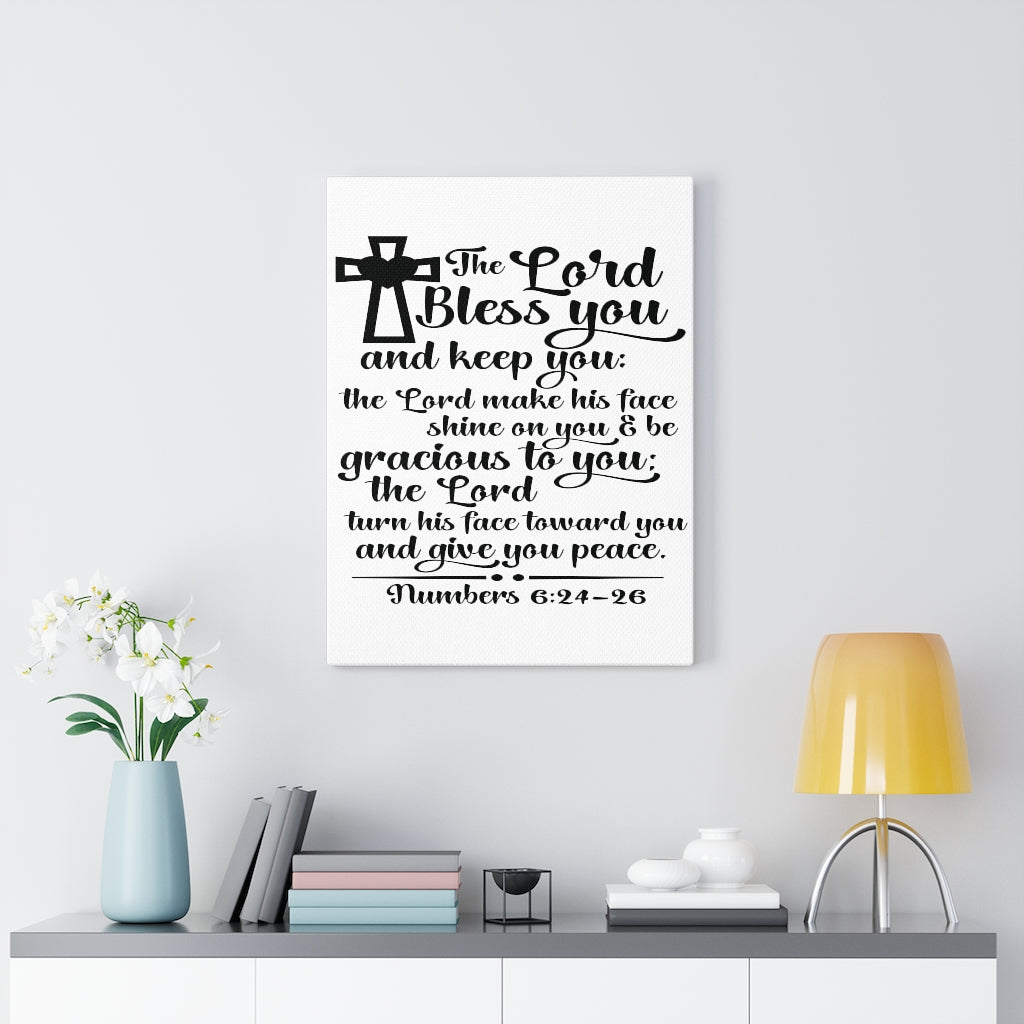 Scripture Walls Lord Bless You Numbers 6:24-26 Bible Verse Canvas Christian Wall Art Ready to Hang Unframed-Express Your Love Gifts