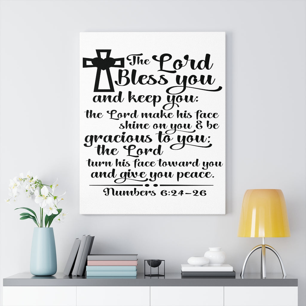 Scripture Walls Lord Bless You Numbers 6:24-26 Bible Verse Canvas Christian Wall Art Ready to Hang Unframed-Express Your Love Gifts