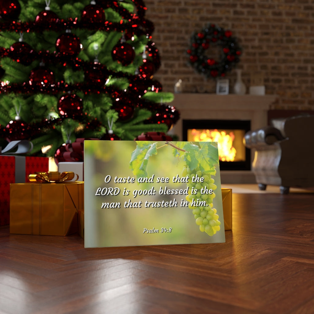 Scripture Walls Lord Is Good Psalm 34:8 Bible Verse Canvas Christian Wall Art Ready to Hang Unframed-Express Your Love Gifts