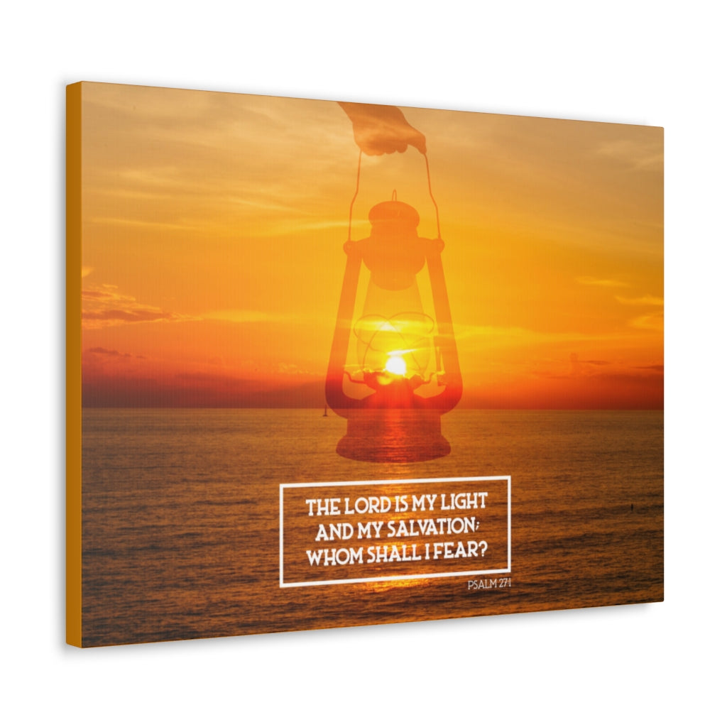 Scripture Walls Lord Is My Light Psalm 27:1 Bible Verse Canvas Christian Wall Art Ready to Hang Unframed-Express Your Love Gifts