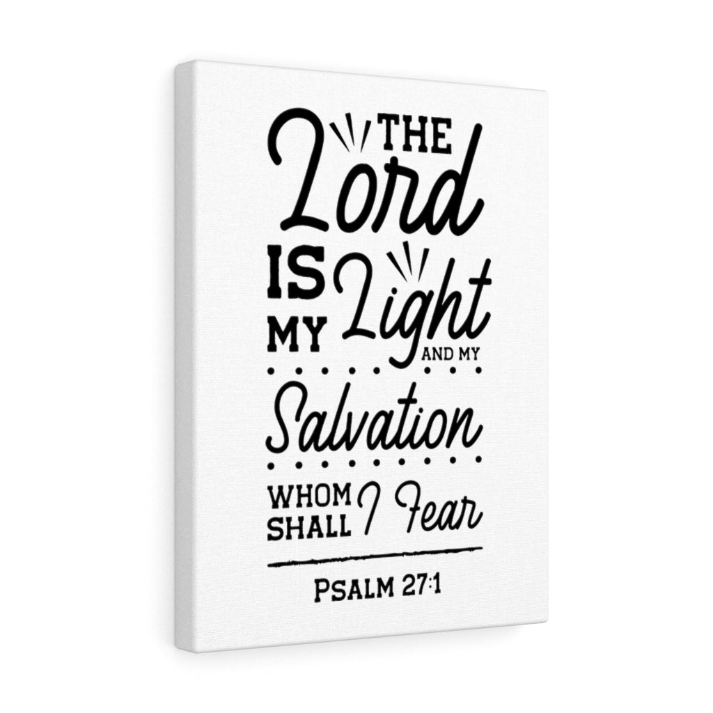 Scripture Walls Lord Is My Light Psalm 27:1 White Bible Verse Canvas Christian Wall Art Ready to Hang Unframed-Express Your Love Gifts
