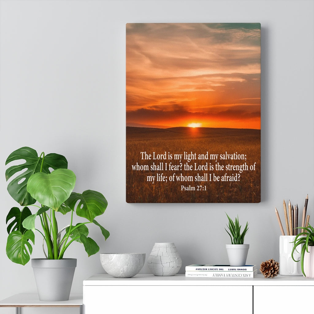 Scripture Walls Lord is My Salvation Psalm 27:1 Christian Wall Decor Bible Art Ready to Hang Unframed-Express Your Love Gifts