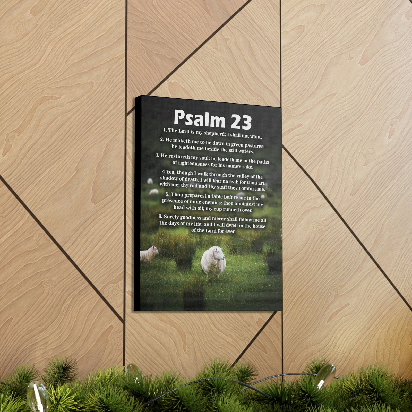 Scripture Walls Lord is My Shepherd Psalm 23 Green Christian Wall Art Bible Verse Print Ready to Hang Unframed-Express Your Love Gifts