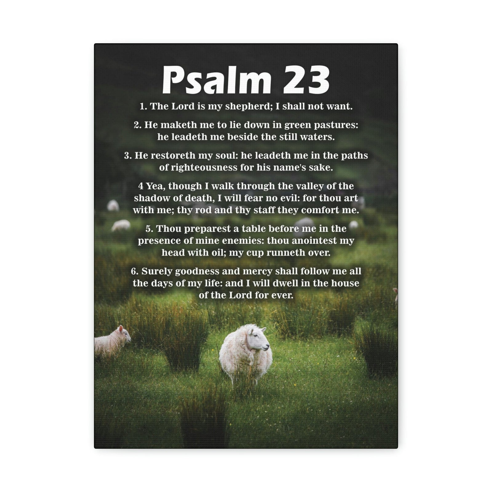 Scripture Walls Lord is My Shepherd Psalm 23 Green Christian Wall Art Bible Verse Print Ready to Hang Unframed-Express Your Love Gifts