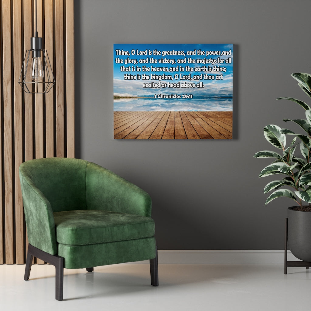 Scripture Walls Lord is The Greatness 1 Chronicles 29:11 Bible Verse Canvas Christian Wall Art Ready to Hang Unframed-Express Your Love Gifts