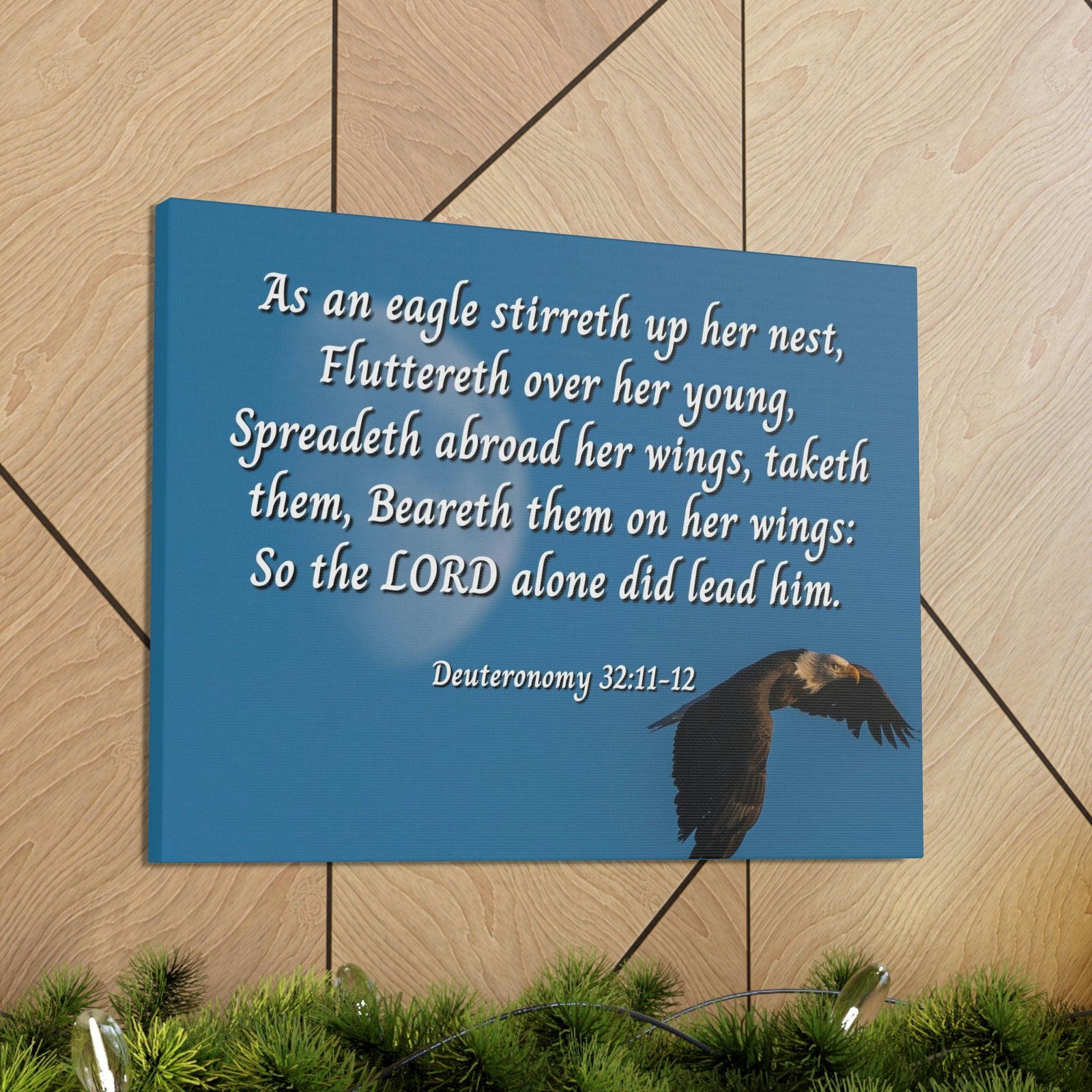 Scripture Walls Lord Leads Deuteronomy 32:11 Bible Verse Canvas Christian Wall Art Ready to Hang Unframed-Express Your Love Gifts