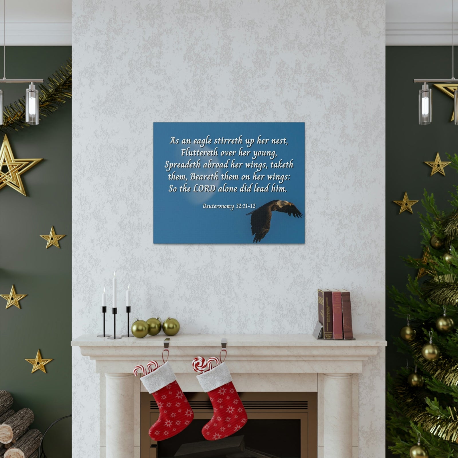 Scripture Walls Lord Leads Deuteronomy 32:11 Bible Verse Canvas Christian Wall Art Ready to Hang Unframed-Express Your Love Gifts