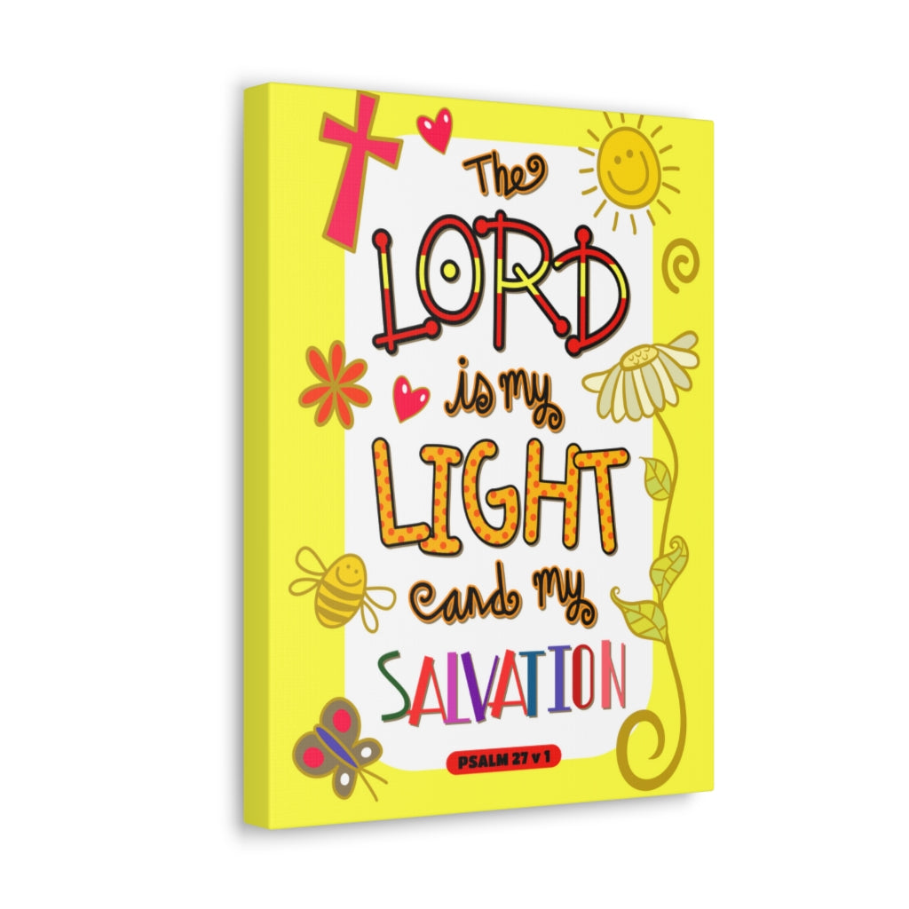 Scripture Walls Lord Light Salvation Psalm 27:1 Bible Verse Canvas Christian Wall Art Ready to Hang Unframed-Express Your Love Gifts